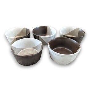 Set of 5 Mikasa Ben Seibel Studio Kiln Fruit Bowls Brown 4.75''